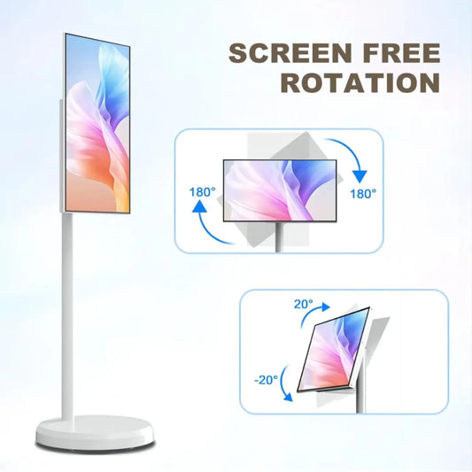 22 Inch Floor Stand Smart TV Android Touch Screen Vertical & Landscape Eye Care IPS Display Large Battery Smart Thin Edge Tablet